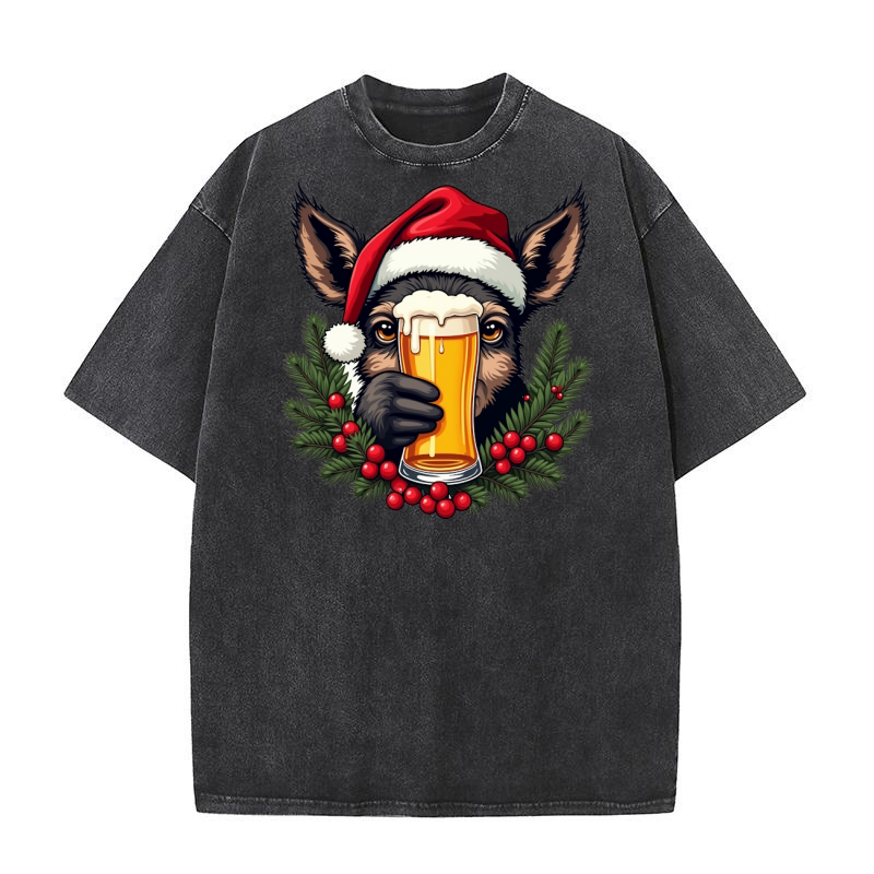 Animal Beer Christmas Sublimation Bundle Washed T-Shirt
