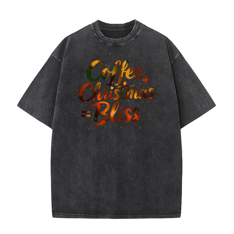 Coffee Christmas Bliss 2 Washed T-Shirt