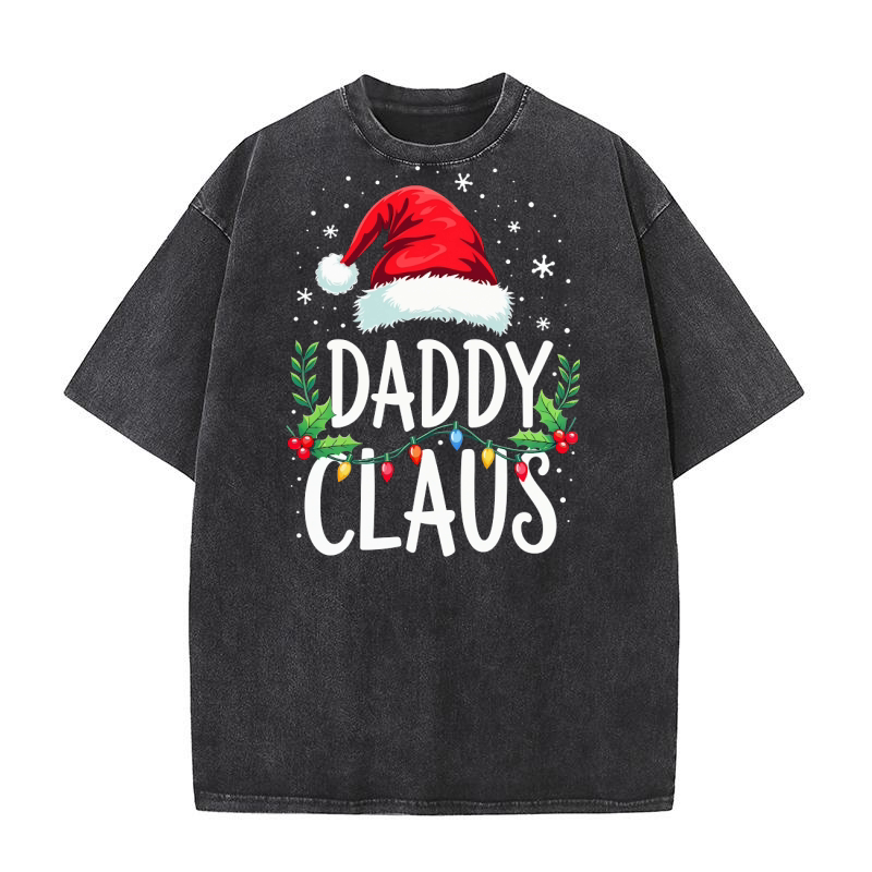 Daddy Claus Christmas Washed T-Shirt