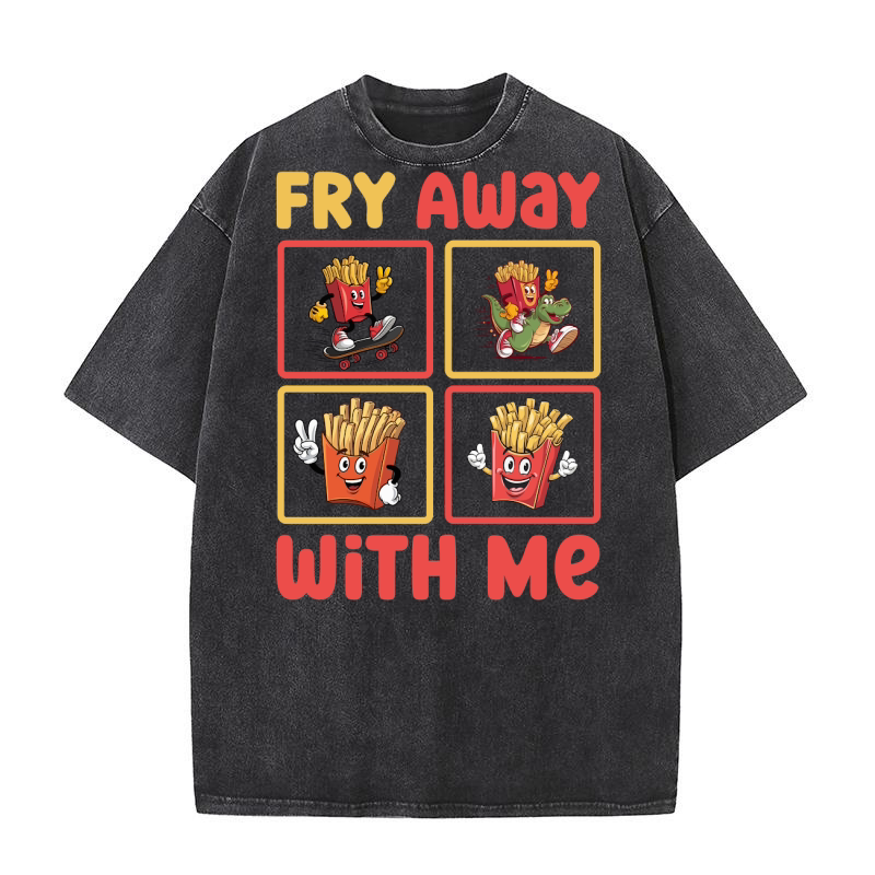 Fry Away with Me Graphics 3 Washed T-Shirt