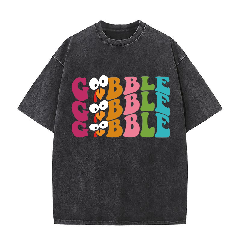Gobble Thanksgiving Washed T-Shirt