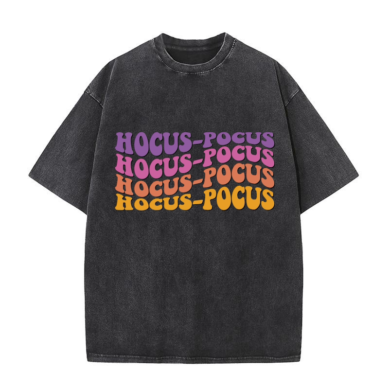 Hocus Pocus Hat Retro Groovy 02 Washed T-Shirt