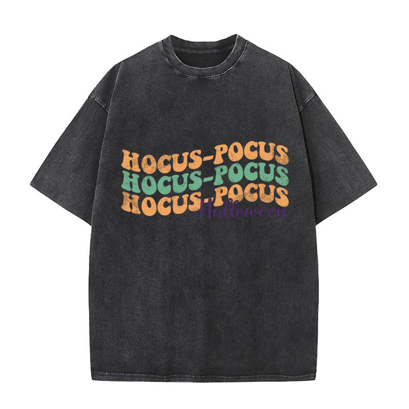 Hocus Pocus Hat Retro Groovy 04 Washed T-Shirt