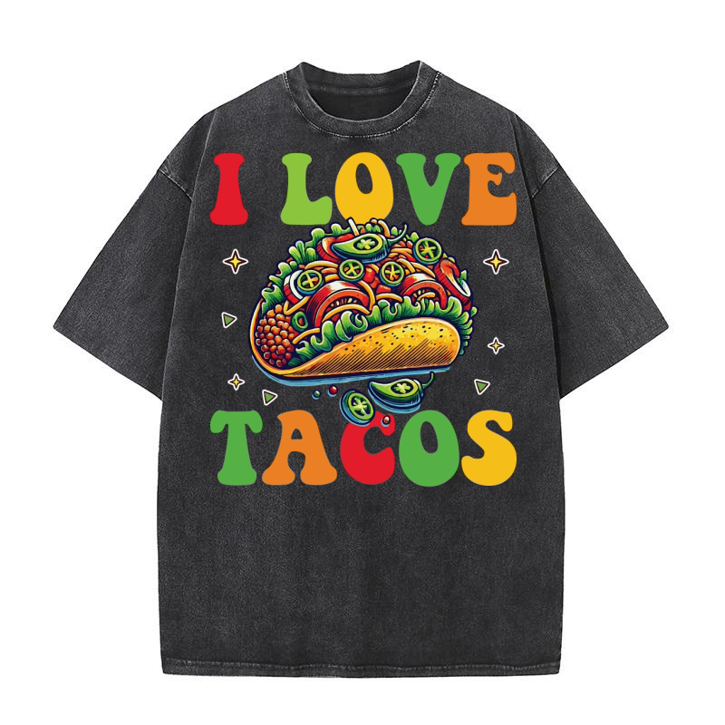I Love Tacos Washed T-Shirt