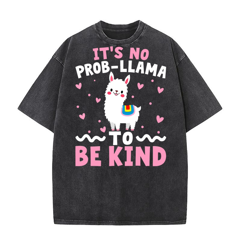 Its no prob llama to be kind Washed T-Shirt