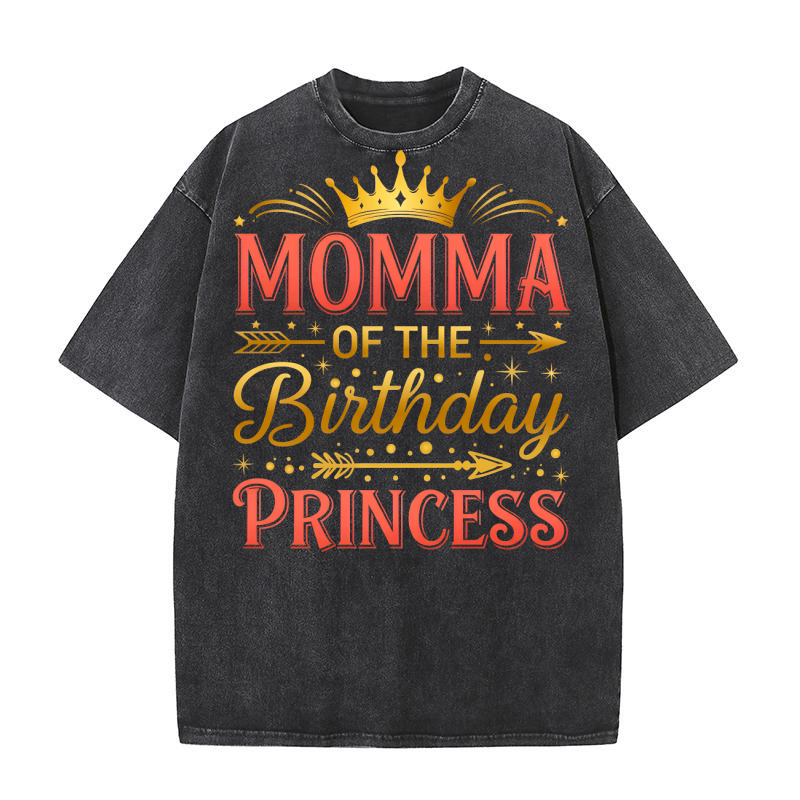 Momma Of the Birthday Pincess 03 Washed T-Shirt