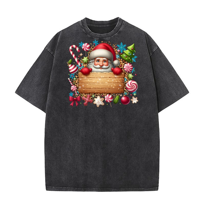 Personalized Christmas Custom Name Washed T-Shirt