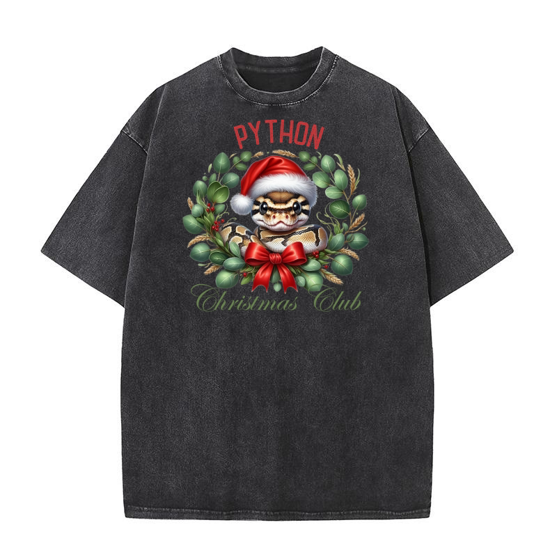 Python Christmas Club Washed T-Shirt