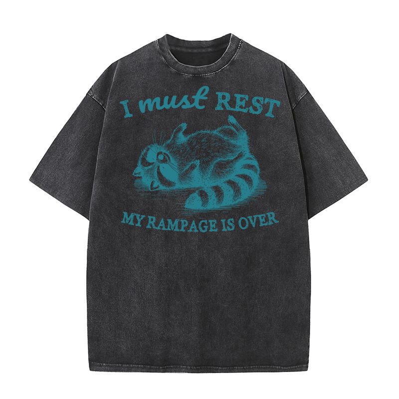 Raccoon weird sleeping L Green Washed T-Shirt