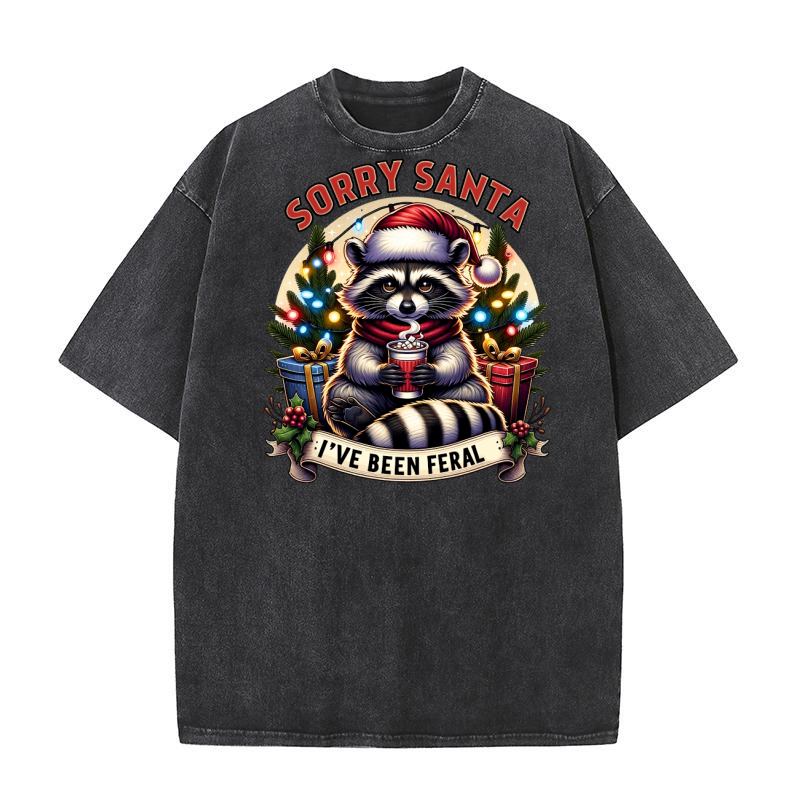 Sorry santa Ive been feral 05 Washed T-Shirt