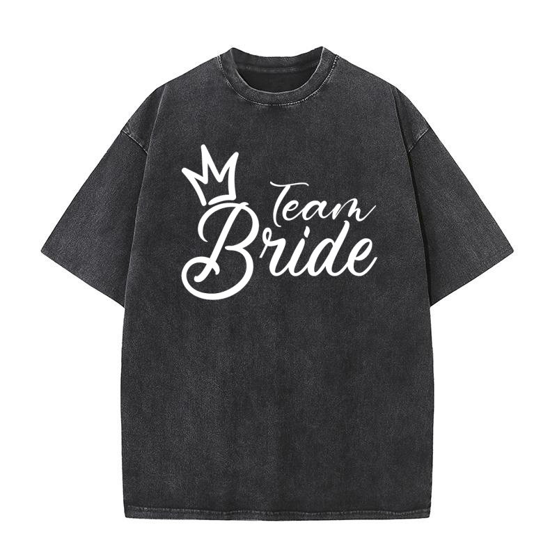 Team Bride   White Washed T-Shirt