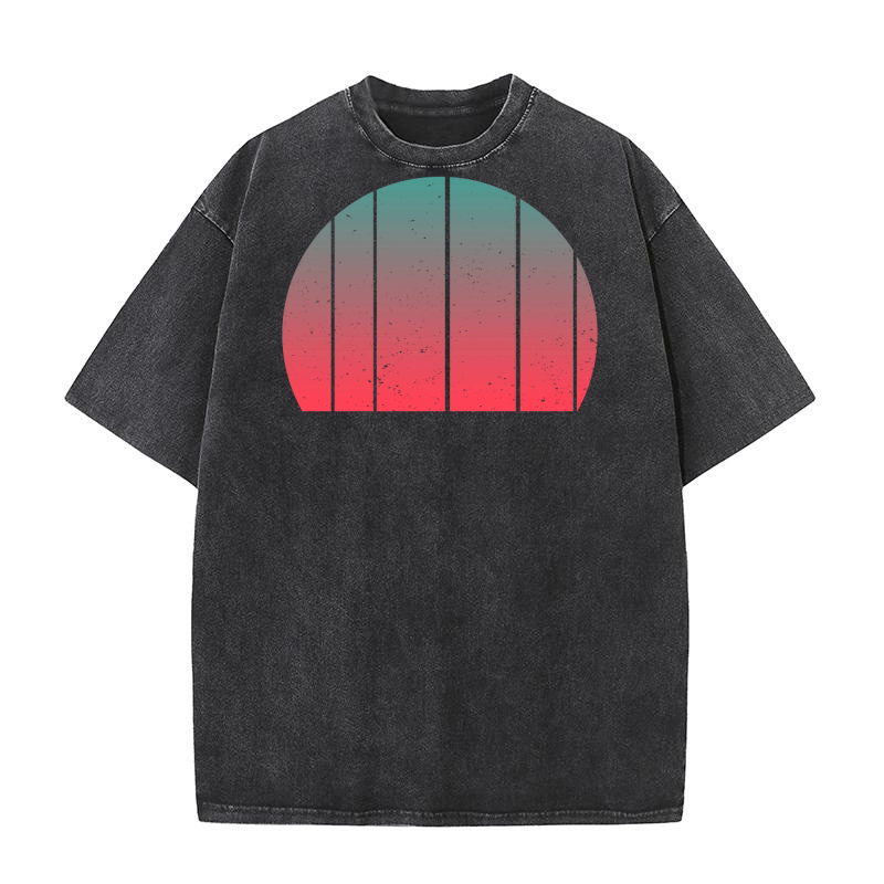 Vintage Retro Sunset (4) Washed T-Shirt