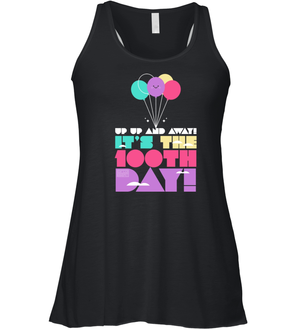 Cute Colorful Up and Away Balloon 100 Days of Scho Women's Flowy Tank Top