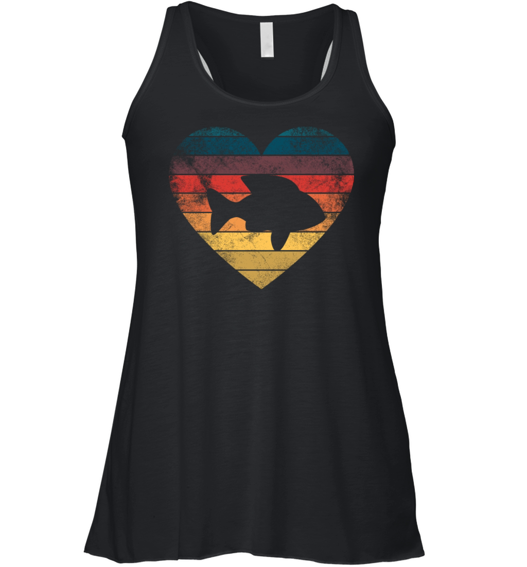 Funny Fish Heart Retro Vintage Cool For Fish Lover Women's Flowy Tank Top