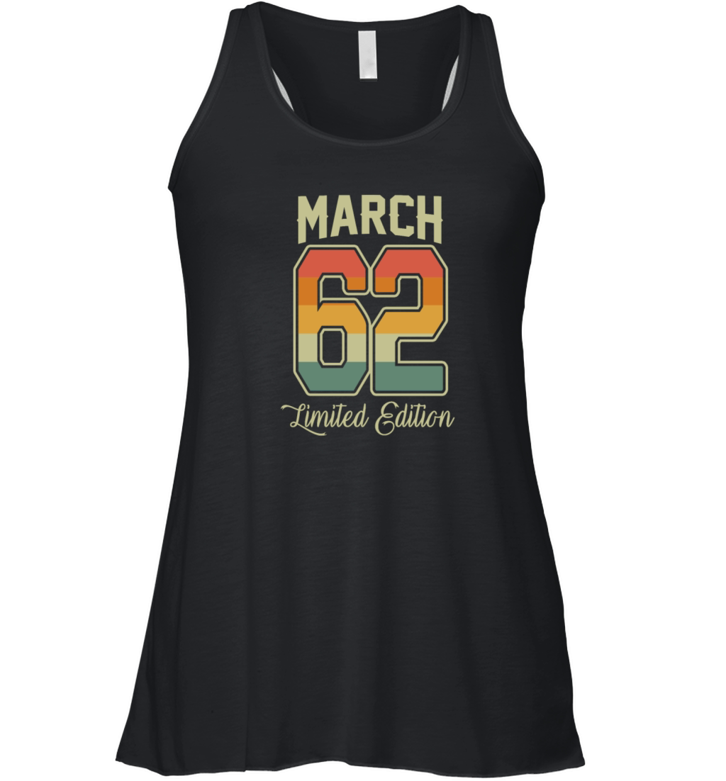 Vintage 60th Birthday March 1962 Sports Gift Women's Flowy Tank Top
