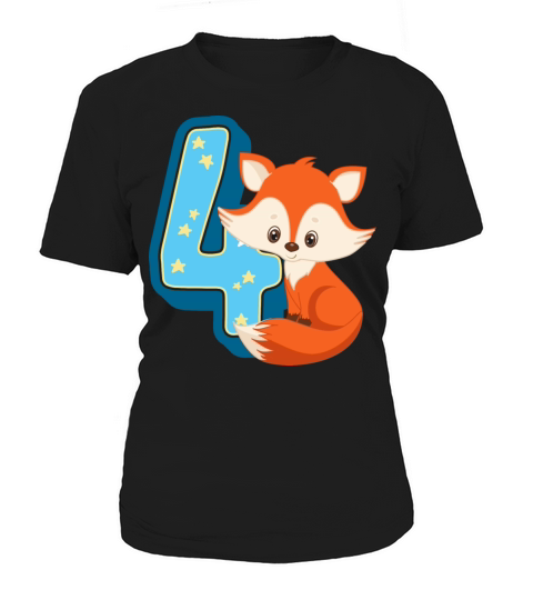 4 Year old Fox - Four Years Fourth Birthday Gift Women's T-Shirt