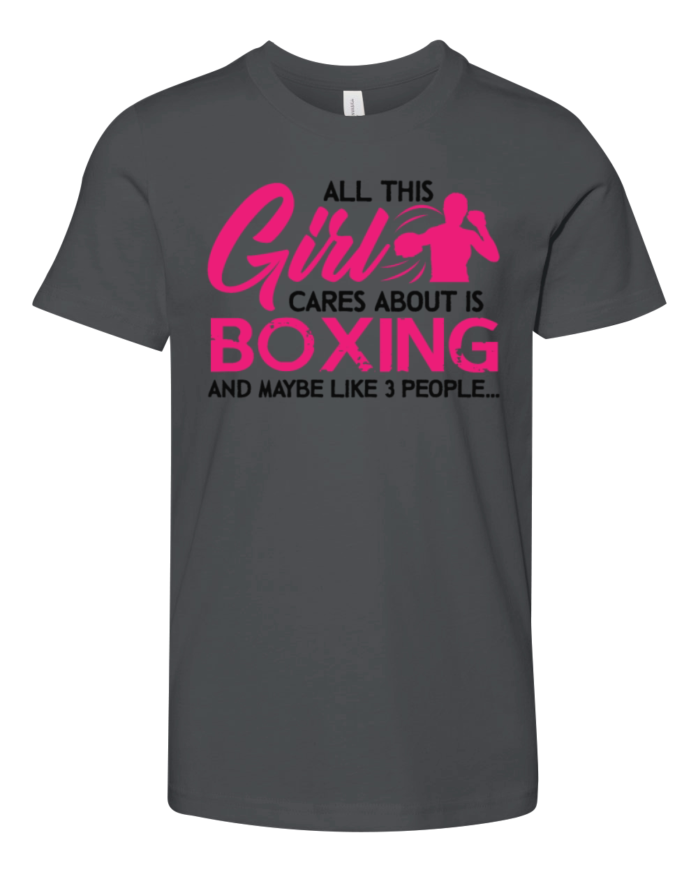 Boxing Girl Cares Hanes Tagles Youth Unisex Jersey Tee