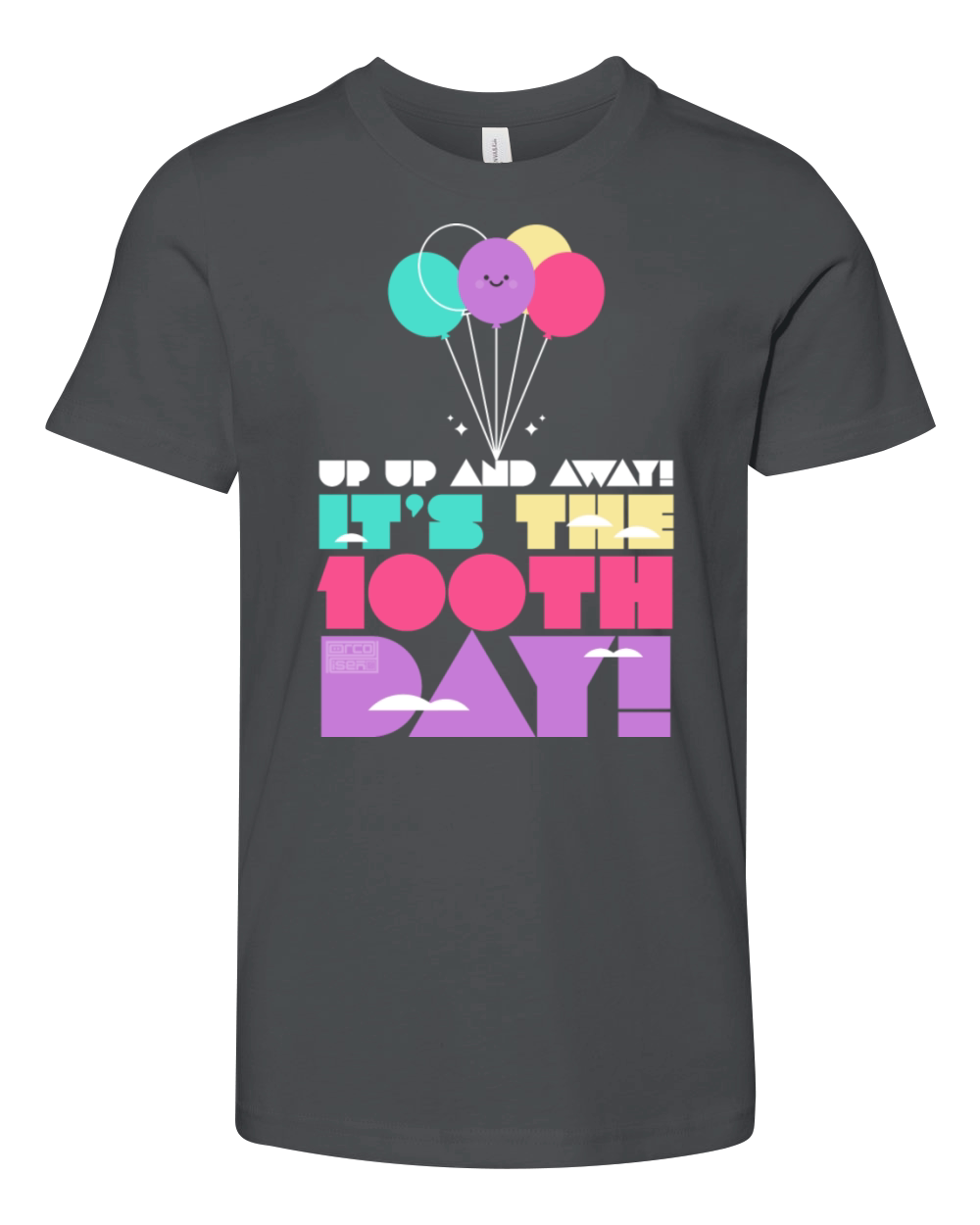 Cute Colorful Up and Away Balloon 100 Days of Scho Youth Unisex Jersey Tee