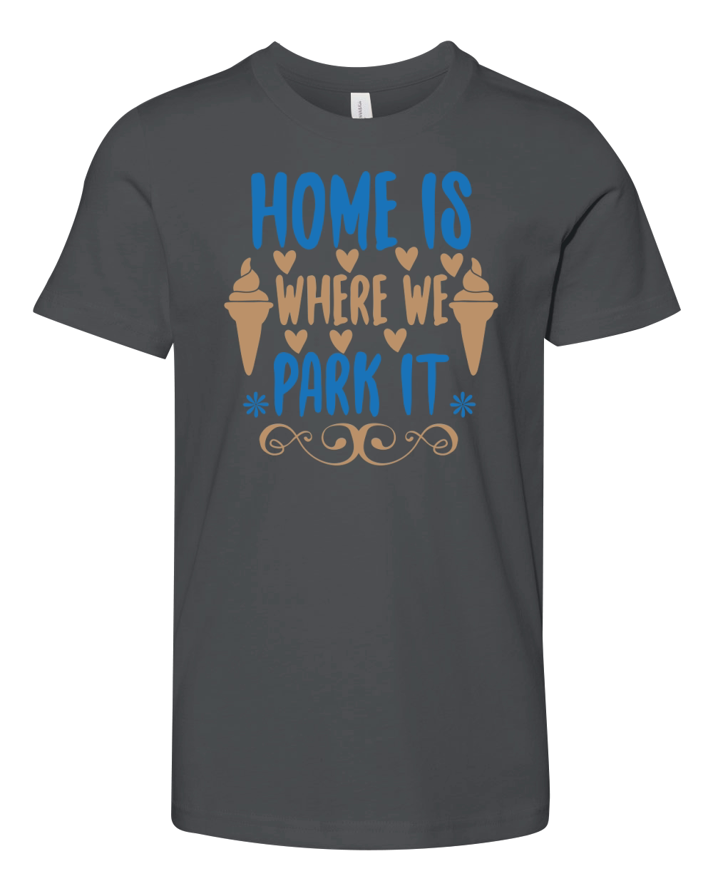 Home is where we park it Youth Unisex Jersey Tee