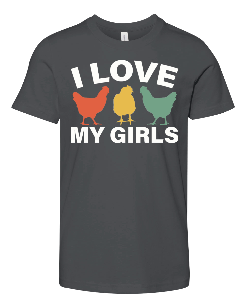 I Love My Girls Funny Chicken Youth Unisex Jersey Tee