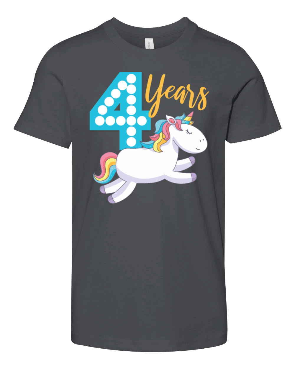 Unicorn 4th birthday Youth Unisex Jersey Tee