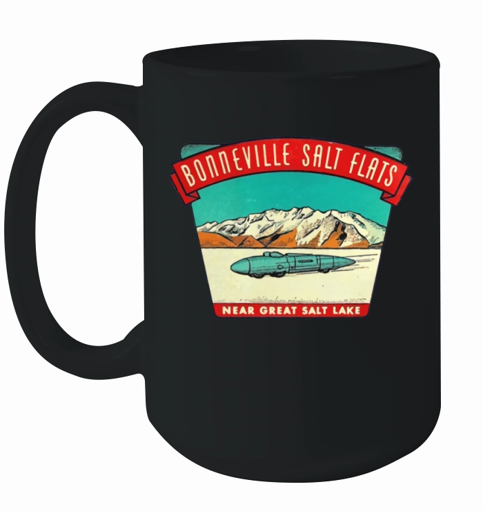 Bonneville Salt Flats Utah Vintage Travel Decal Triblend CHRISTMAS UGLY SWEATER Ceramic Mug