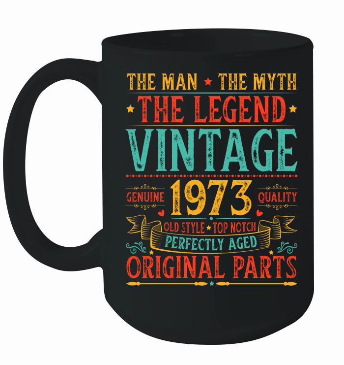 The Man The Myth The Legend Vintage 1973 Birthday T Shirt Design (1) Ceramic Mug