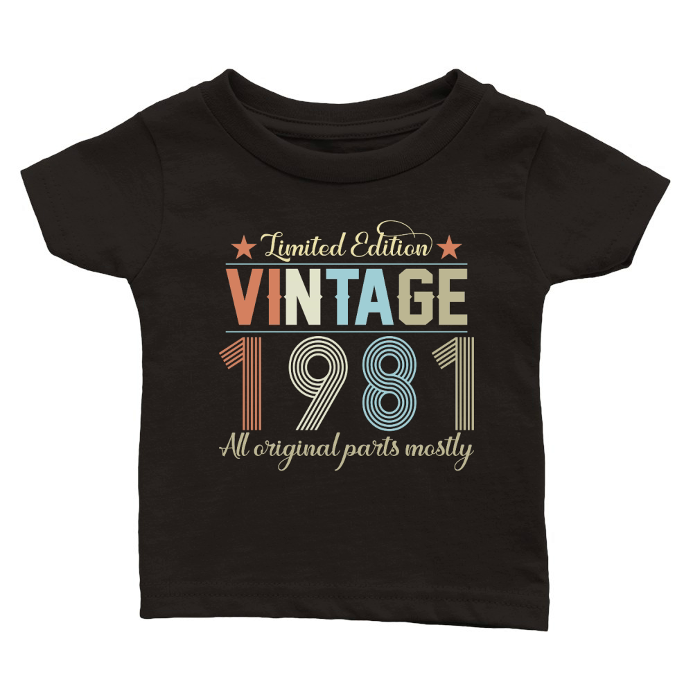 Birthday   Limited Edition Vintage 1981 Classic Baby Crewneck T-shirt
