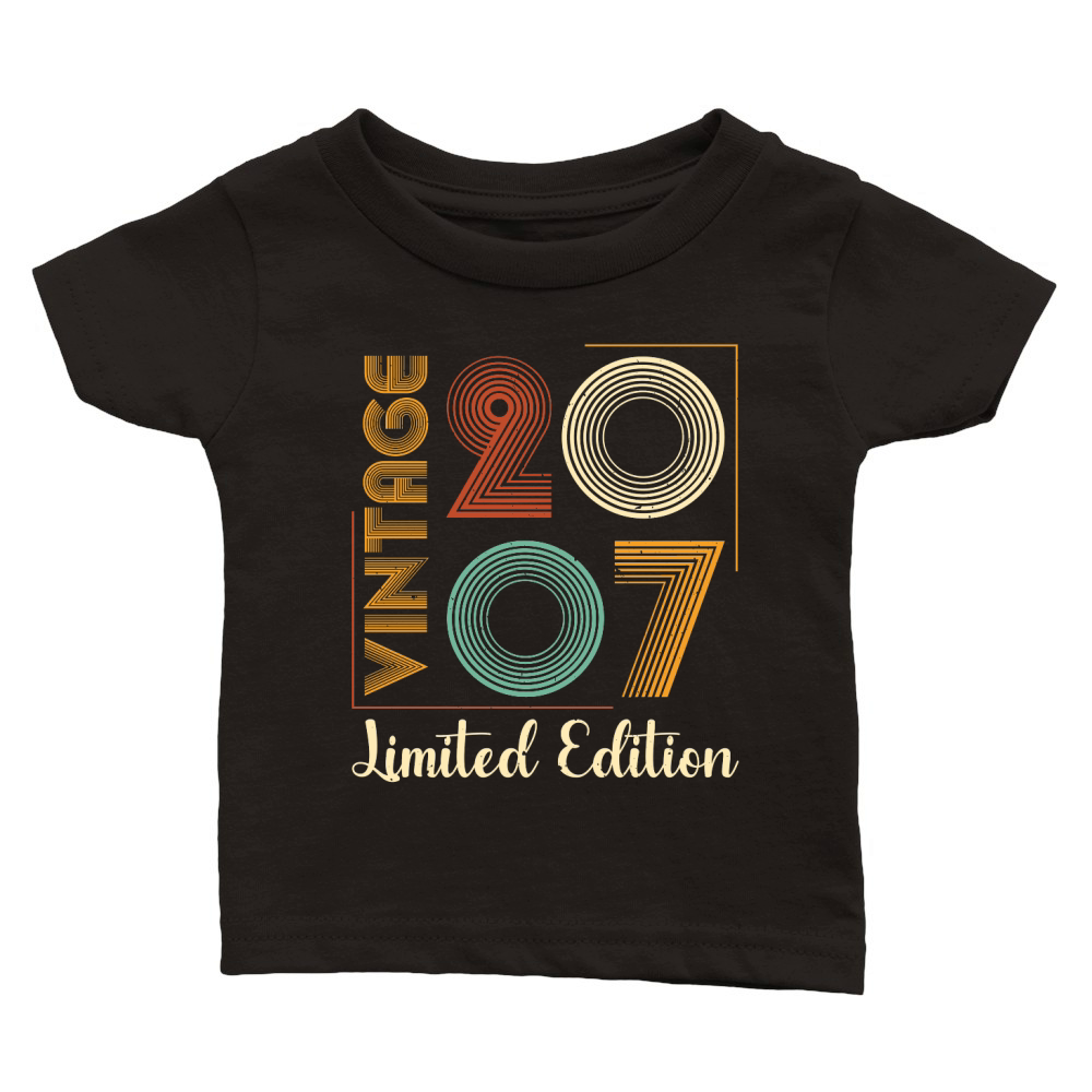Vintage 2007 Limited Edition Birthday T Shirt Design (1) Classic Baby Crewneck T-shirt
