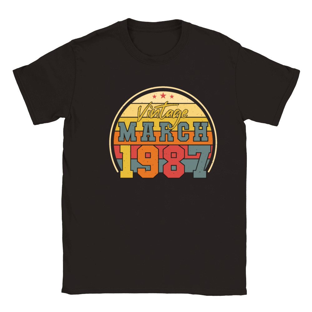 Born March 1987 Vintage Classic Kids Crewneck T-shirt