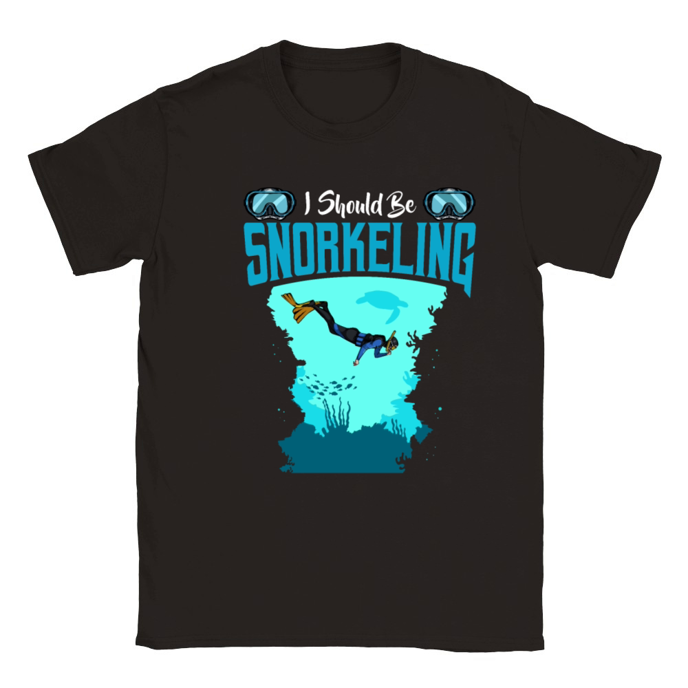 I Should Be Snorkeling Funny Sayings Snorkel Diver Classic Kids Crewneck T-shirt