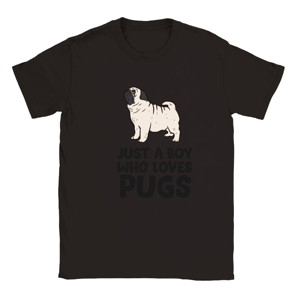 Just a Boy Who Loves Pugs Classic Kids Crewneck T-shirt