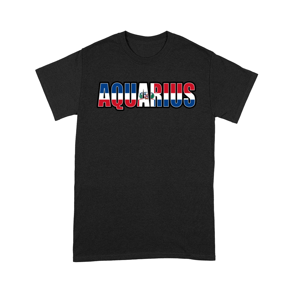 Aquarius Dominican Horoscope Heritage DNA Flag Comfort T-shirt
