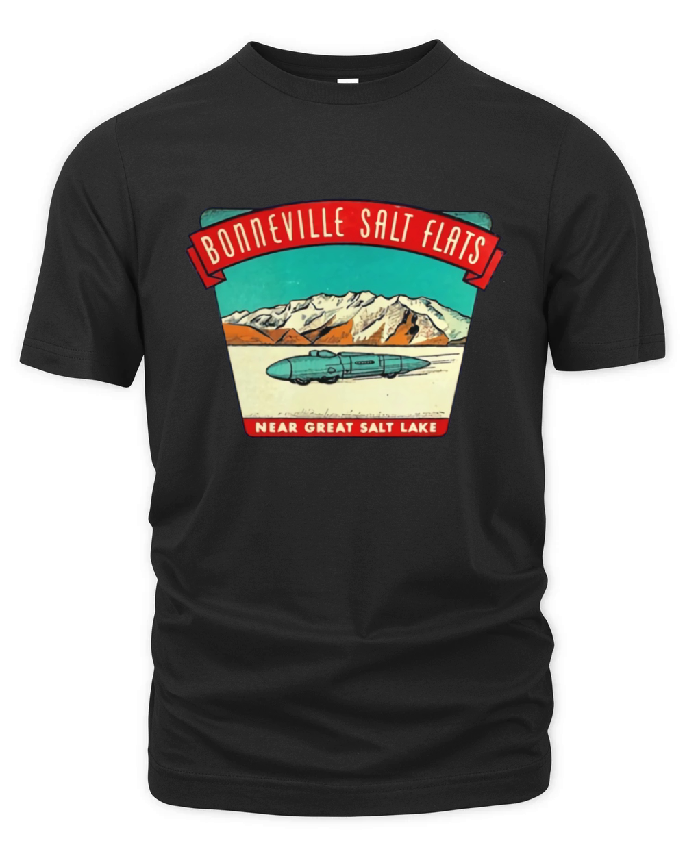 Bonneville Salt Flats Utah Vintage Travel Decal Triblend CHRISTMAS UGLY SWEATER Organic Unisex T-shirt