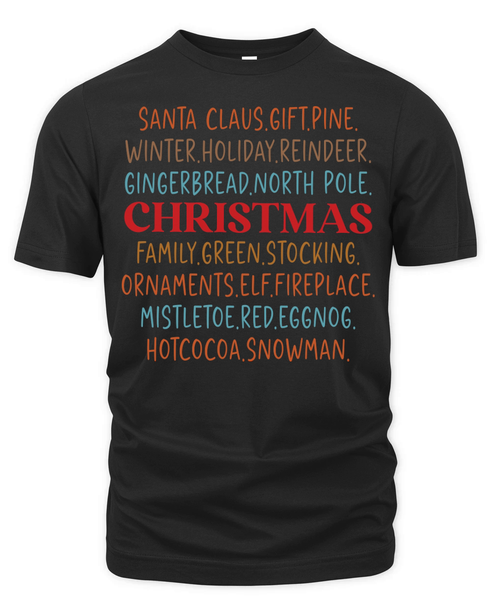 Christmas Words 4 Organic Unisex T-shirt