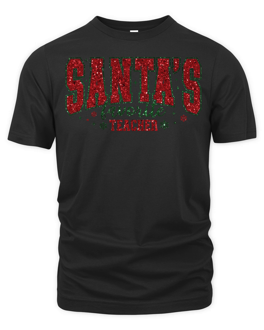 SantasFavoriteTeacher1 Glitter 6 Organic Unisex T-shirt