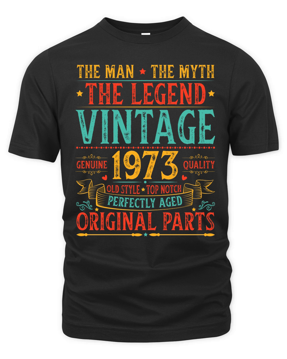The Man The Myth The Legend Vintage 1973 Birthday T Shirt Design (1) Organic Unisex T-shirt