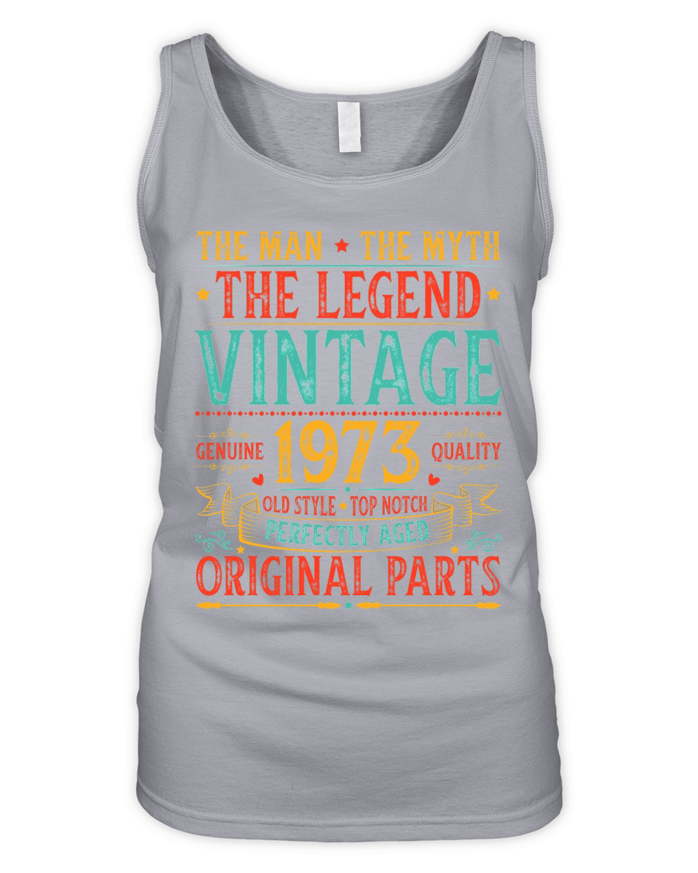 The Man The Myth The Legend Vintage 1973 Birthday T Shirt Design (1) Organic Women's Tank Top