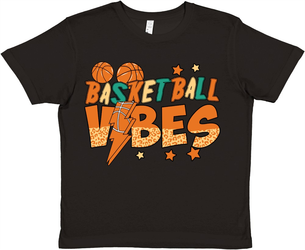 Basketball Vibes Leopard Premium Kids Crewneck T-shirt