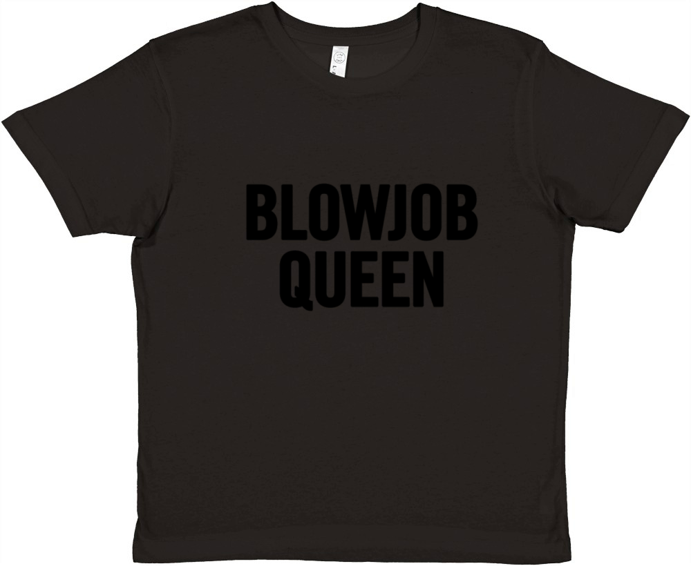 Blowjob Queen Black Premium Kids Crewneck T-shirt
