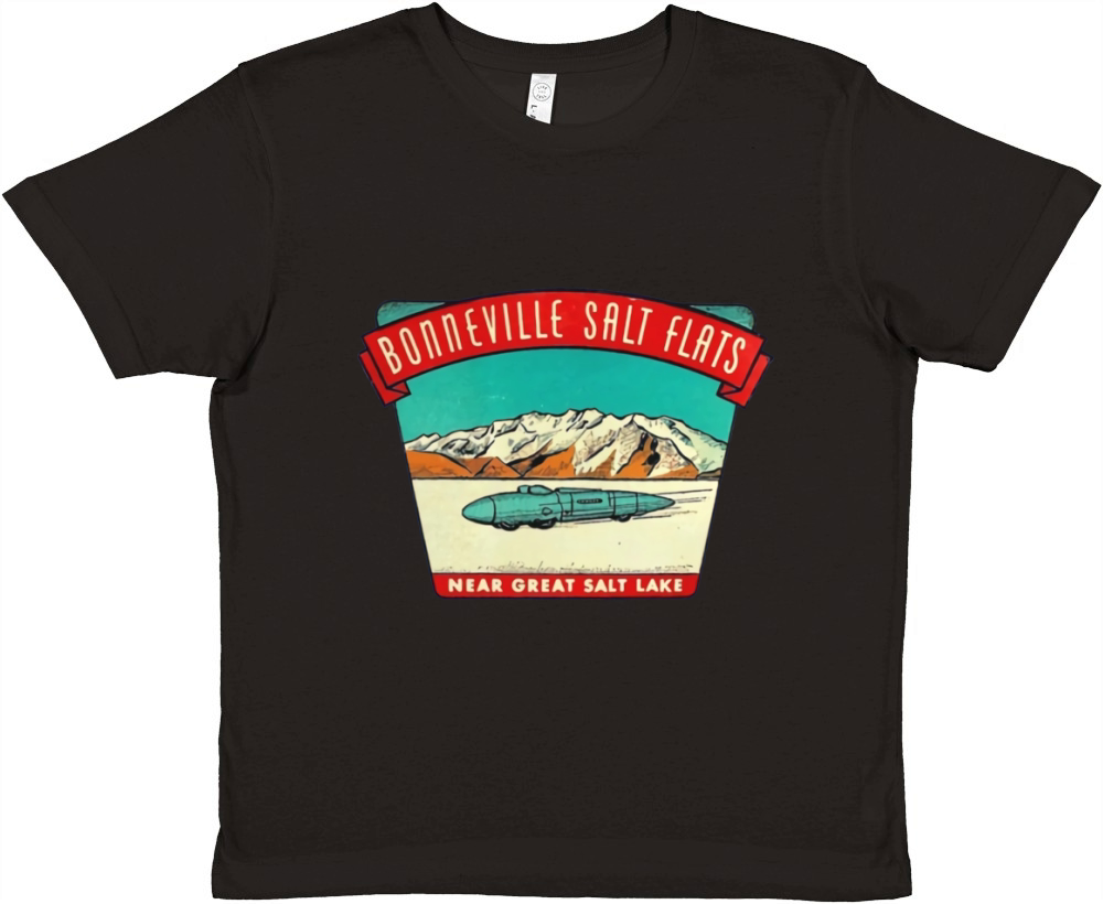 Bonneville Salt Flats Utah Vintage Travel Decal Triblend CHRISTMAS UGLY SWEATER Premium Kids Crewneck T-shirt