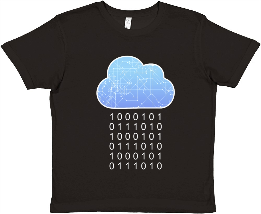 Data Analytics Cloud Data Rain Binary Geek Gift Premium Kids Crewneck T-shirt