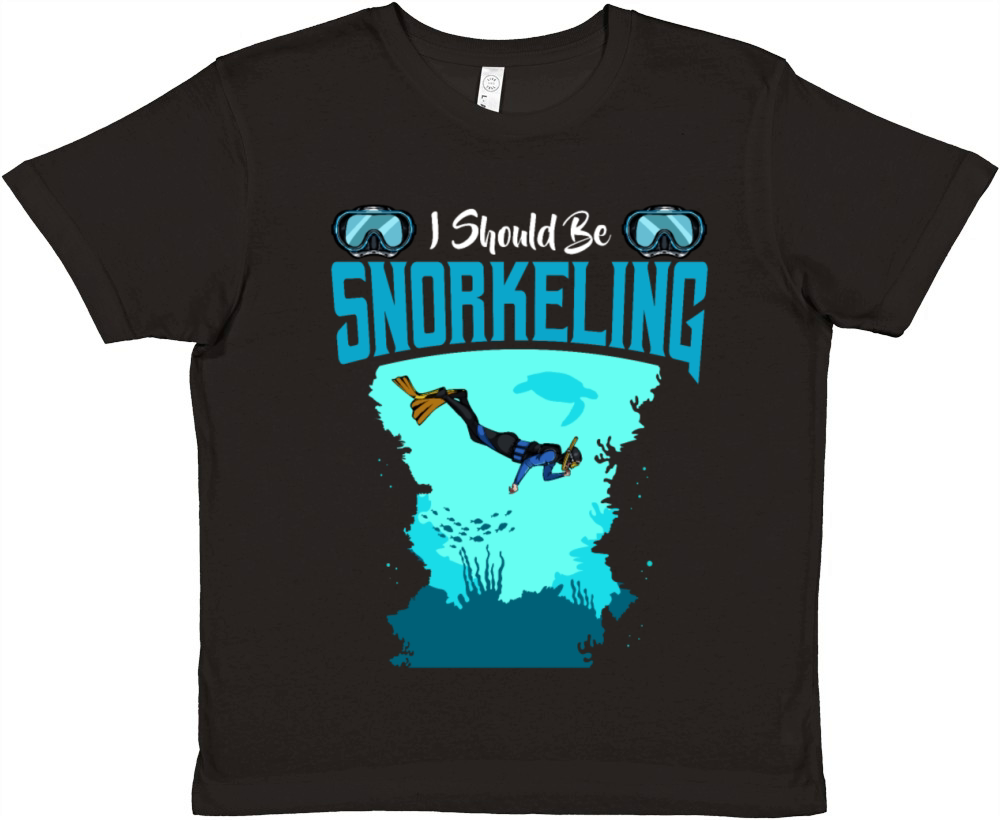 I Should Be Snorkeling Funny Sayings Snorkel Diver Premium Kids Crewneck T-shirt