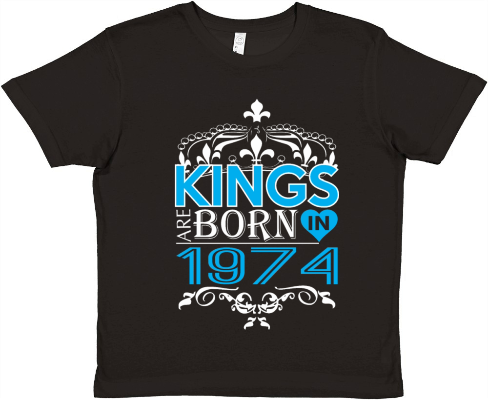 Kings Are Born In 1974 Happy Fathers Day Premium Kids Crewneck T-shirt