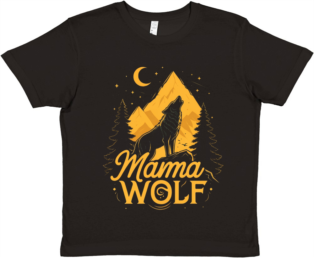Mama Wolf Premium Kids Crewneck T-shirt