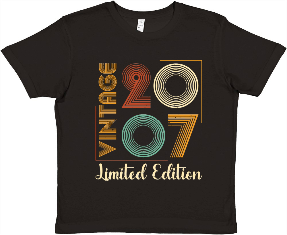 Vintage 2007 Limited Edition Birthday T Shirt Design (1) Premium Kids Crewneck T-shirt