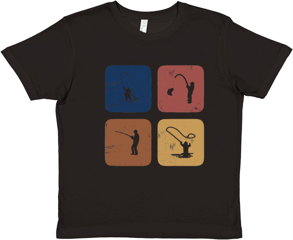 Vintage Fishing, Fishermen and Fisherman Gift Premium Kids Crewneck T-shirt