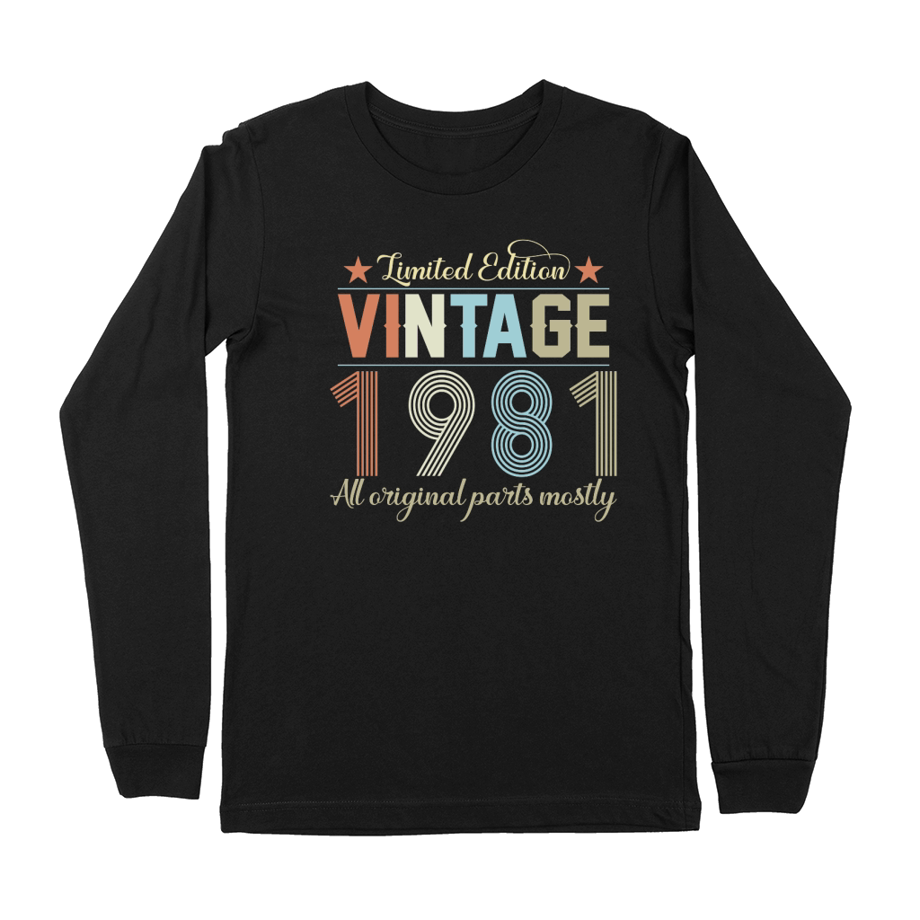 Birthday   Limited Edition Vintage 1981 Premium Long Sleeve