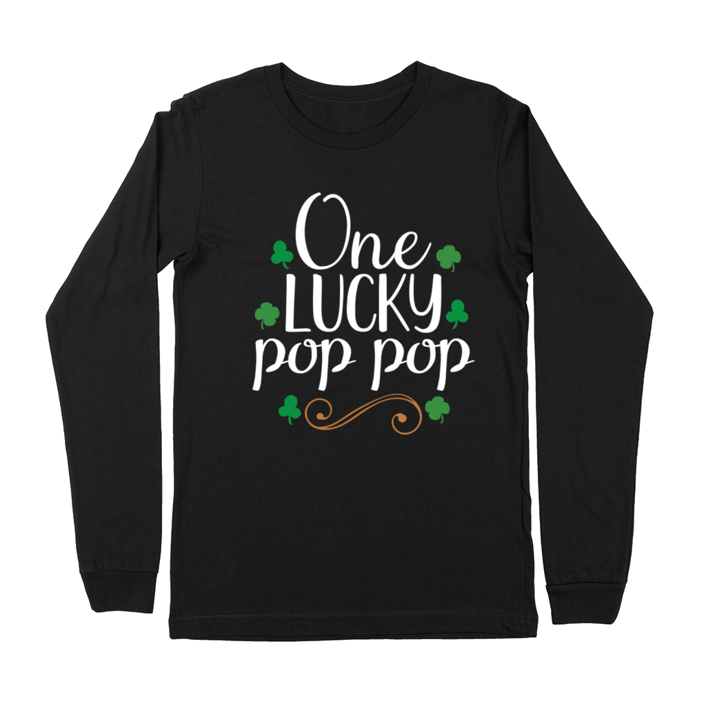 One Lucky Pop Pop Tshirt - Saint Patrick Day Premium Long Sleeve