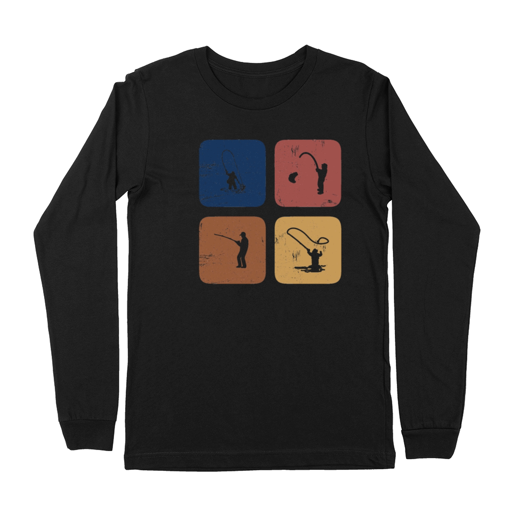 Vintage Fishing, Fishermen and Fisherman Gift Premium Long Sleeve
